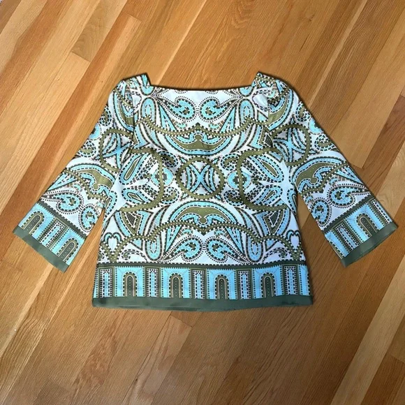 J. Crew Silk Paisley Top - Picture 1 of 7